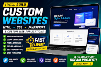 develop HTML, CSS, javascript and custom web application