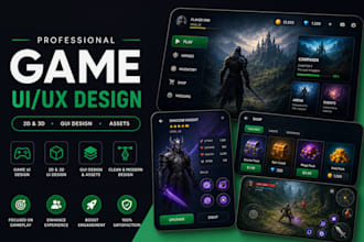 design game UI UX mobile and PC, and console