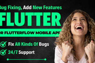 be flutter developer to fix flutter or flutterflow bugs and add new features