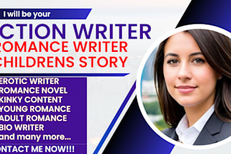 be your ebook ghostwriter, romance, erotic, fiction,story,fantasy,childrens book