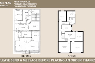 redraw floor plan for real estate agent
