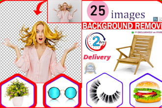 do 25 image background remove, resize, crop, photoshop editing