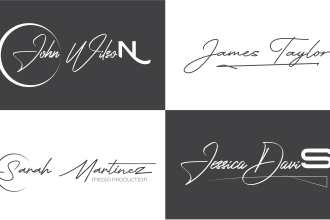 design initial handwritten signature logo