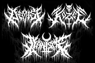 draw deathcore, metal core or death metal logo for your band