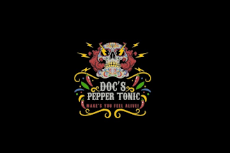 doc pepper tonic logo design
