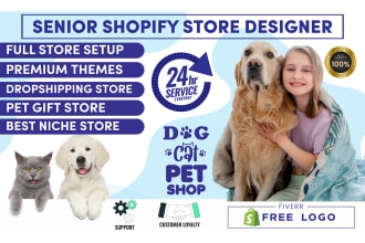 setup dog cat animal pet shop shopify store and dropshipping website
