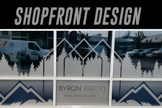 professional shopfront or storefront window graphics, signage design