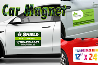 eye catching door magnet, car and truck magnet design for your business
