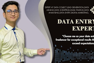 do any data entry services as your proffesional virtual assistant