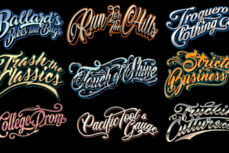 do custom creative typography lettering style classic modern for logo and brand