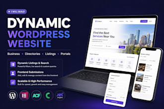 build a dynamic wordpress website with acf, jetengine, crocoblock and elementor