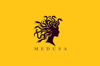 design creative medusa logo with new concepts
