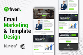 do email marketing and design mailchimp, klaviyo HTML email template