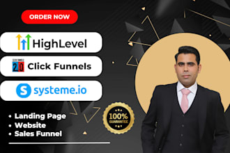 build sales funnel and website in gohighlevel, clickfunnels and systeme io