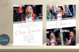 design editable graduation party invitation, announcement card