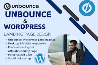 create landing page unbounce, wordpress landing page