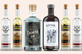 do wine label, vodka, whiskey, gin, liquor, mead, beer, tequila