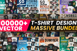 do 100k bulk tshirt design 3 in 1 bundle for print on demand