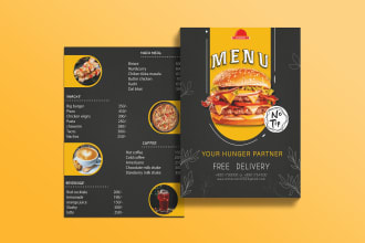 make modern luxury pizza burger beverage BBQ cafe restaurant food menu