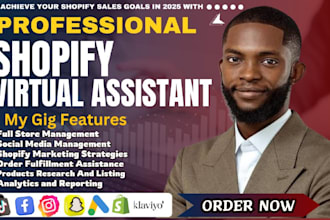 be your shopify virtual assistant, manage shopify store, shopify marketing