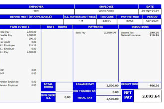 do UK payroll, made your payslips and paye registration
