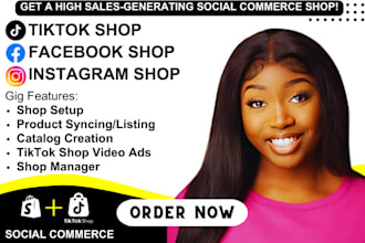 setup tiktok shop facebook shop instagram shop tiktok video ads and list product