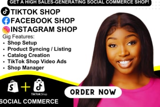 setup tiktok shop facebook shop instagram shop tiktok video ads and list product