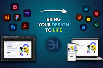 convert figma, PSD, image to HTML website for business, online store, portfolio