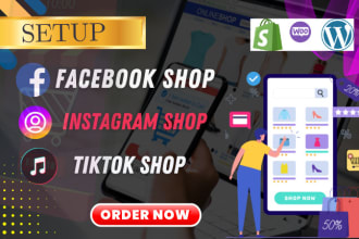 set up tiktok facebook instagram shop and ads integrate with shopify wix