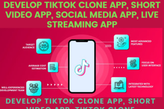 develop tiktok clone app, bigo clone app, short videos app, live streaming app