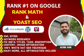 do on page seo for wordpress website with rankmath and yoast green