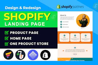 design shopify landing page using pagefly, gempages,zipify,shopify website