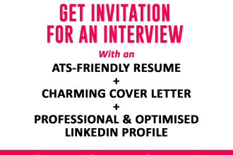 do ats friendly resume writing and cover letter, CV, till you get a job