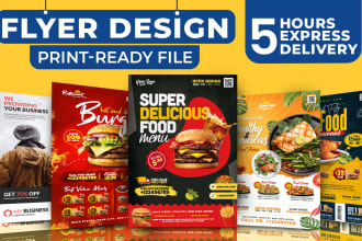 design professional food flyer, food menu, and restaurant menu