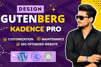 design wordpress website with gutenberg, blocksy, kadence, elementor pro