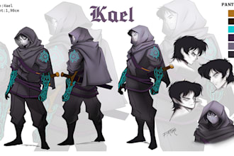 draw a 2d game art, background, characters, environment