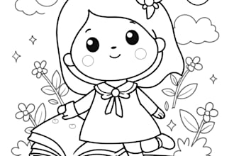 create childrens colouring pages with book cover