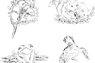 draw animals in pen and ink