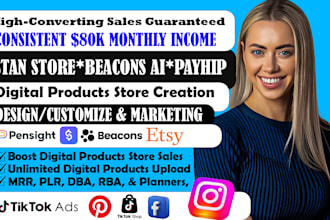 do stan store design,etsy shop digital products,stan store marketing,beacons ai