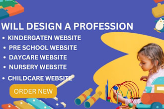 design kindergarten daycare childcare nursery preschool creche education website