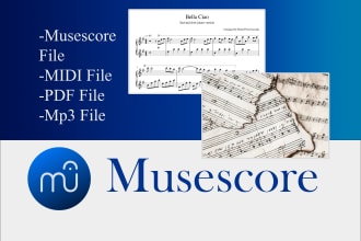 transcribe any sheet in a profesional musescore or PDF file