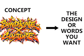 design custom ai graffiti typography and street art logo