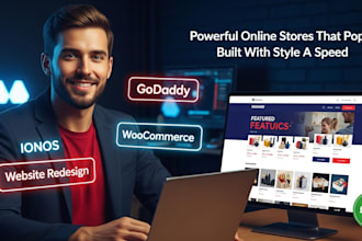 godaddy design ionos website redesign webshop woocommerce online store design