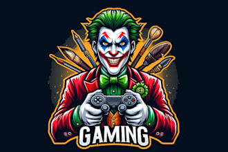 design outstanding joker gaming mascot logo in 12 hours