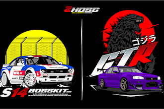 draw your car to vector cartoon for tshirt design