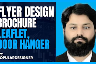 do business flyer design, poster, leaflet, door hanger and postcard design