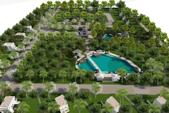 design landscape layout master plan for your resort or farm