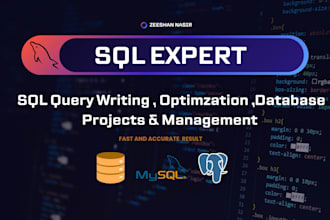 build sql queries, optimize database queries, sql database projects, and manage