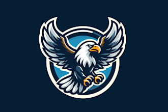 make different flying eagle mascot logo with express delivery
