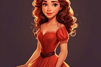 draw you a beautiful portrait disney cartoon style